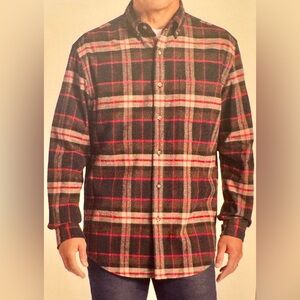 Pendleton Mason Red/Brown Plaid Button-Down Shirt NWT Large L